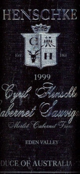 Henschke Cyril Cabernet Sauvignon 1999 750ml, Eden Valley