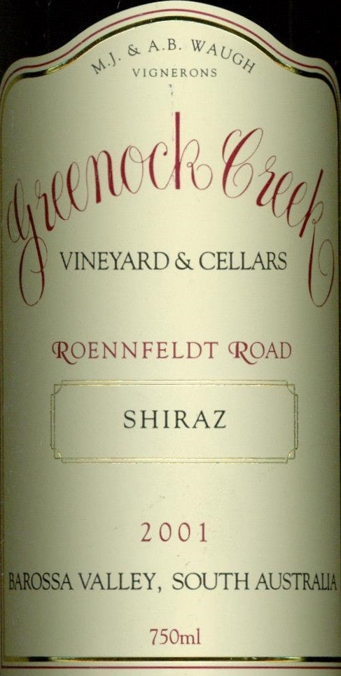 Greenock Creek Roennfeldt Road Shiraz 2001 750ml, Barossa Valley