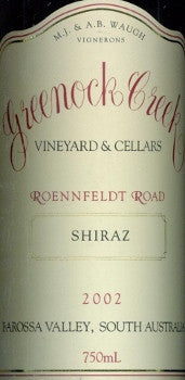 Greenock Creek Roennfeldt Road Shiraz 2002 750ml, Barossa Valley