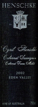 Henschke Cyril Cabernet Sauvignon 2002 750ml, Eden Valley