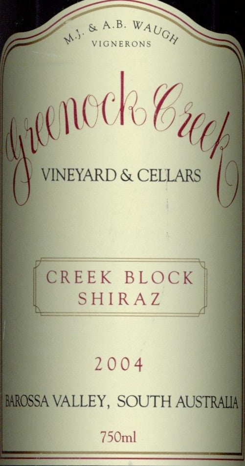 Greenock Creek Creek Block Shiraz 2004 750ml, Barossa Valley