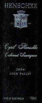 Henschke Cyril Cabernet Sauvignon 2004 750ml, Eden Valley