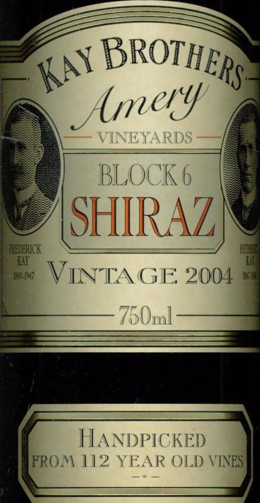 Kay Brothers Block 6 Shiraz 2004 750ml, McLaren Vale