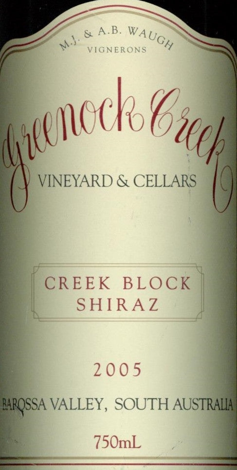 Greenock Creek Creek Block Shiraz 2005 750ml, Barossa Valley