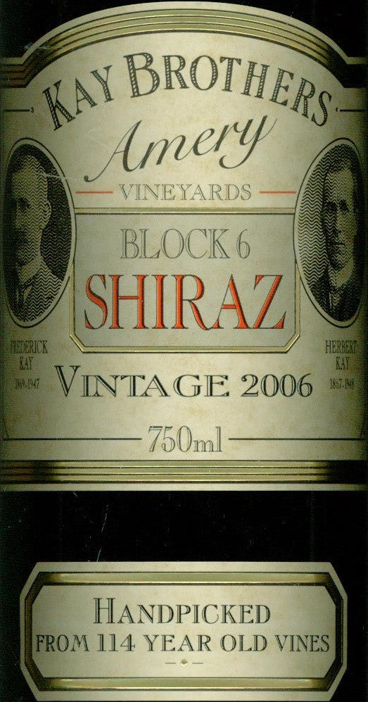 Kay Brothers Block 6 Shiraz 2006 750ml, McLaren Vale