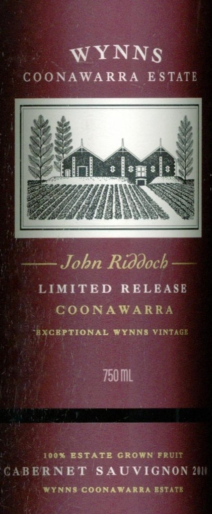 Wynns John Riddoch Cabernet Sauvignon 2010 750ml, South Australia