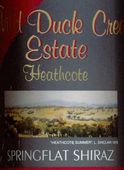 Wild Duck Creek Estate Springflat Shiraz 2000 750ml , Heathcote