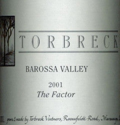 Torbreck The Factor Shiraz 2001 750ml, Barossa Valley