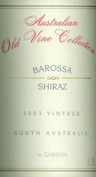 Gibson Australian Old Vine Collection Shiraz 2003 1.5L, McLaren Vale