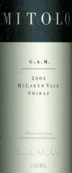 Mitolo GAM Shiraz 2004 750ml, McLaren Vale