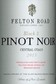 Felton Road Block 3 Pinot Noir 2013 750ml, Cental Otago