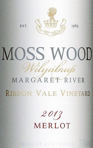 Moss Wood Ribbon Vale Merlot 2013 750ml, Margaret River