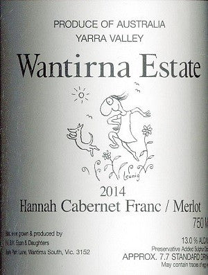 Wantirna Estate Hannah Cabernet Franc Merlot 2014 750ml, Yarra Valley