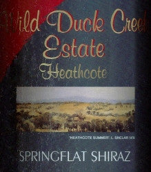 Wild Duck Creek Estate Springflat Shiraz 2006 1.5L , Heathcote