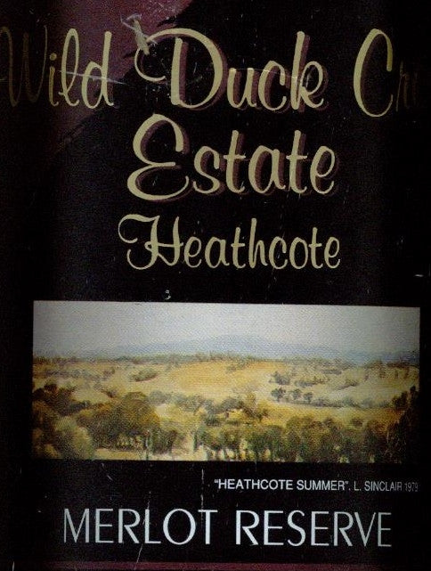 Wild Duck Creek Estate Merlot Reserve 2001 750ml, Heathcote